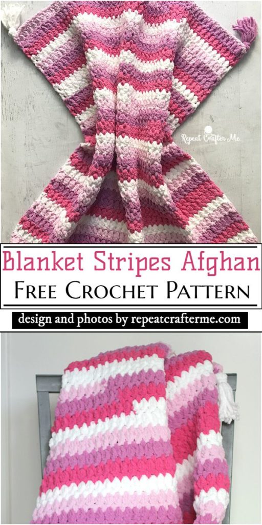free beginner crochet striped afghan patterns