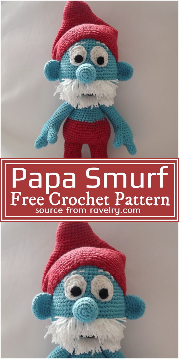 Crochet brainy smurf glasses holder (free amigurumi pattern)