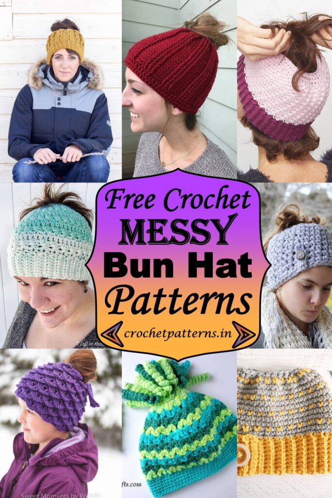 19 Free Crochet Messy Bun Hat Patterns