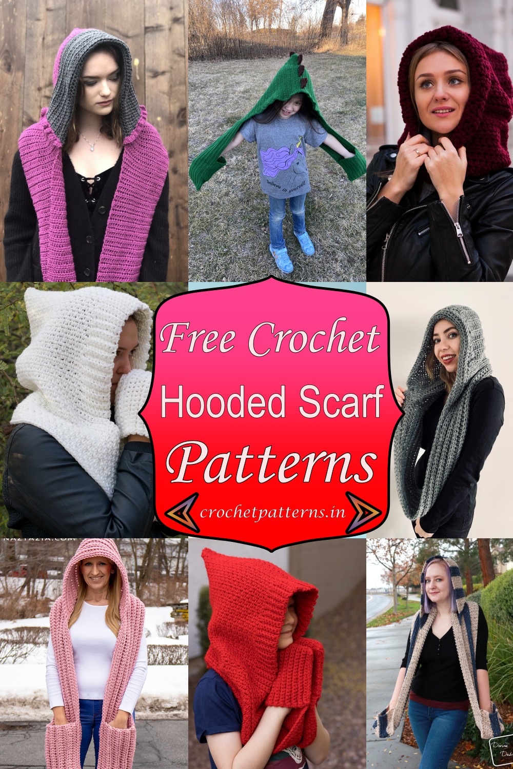 20 Crochet Hooded Scarf Free Patterns