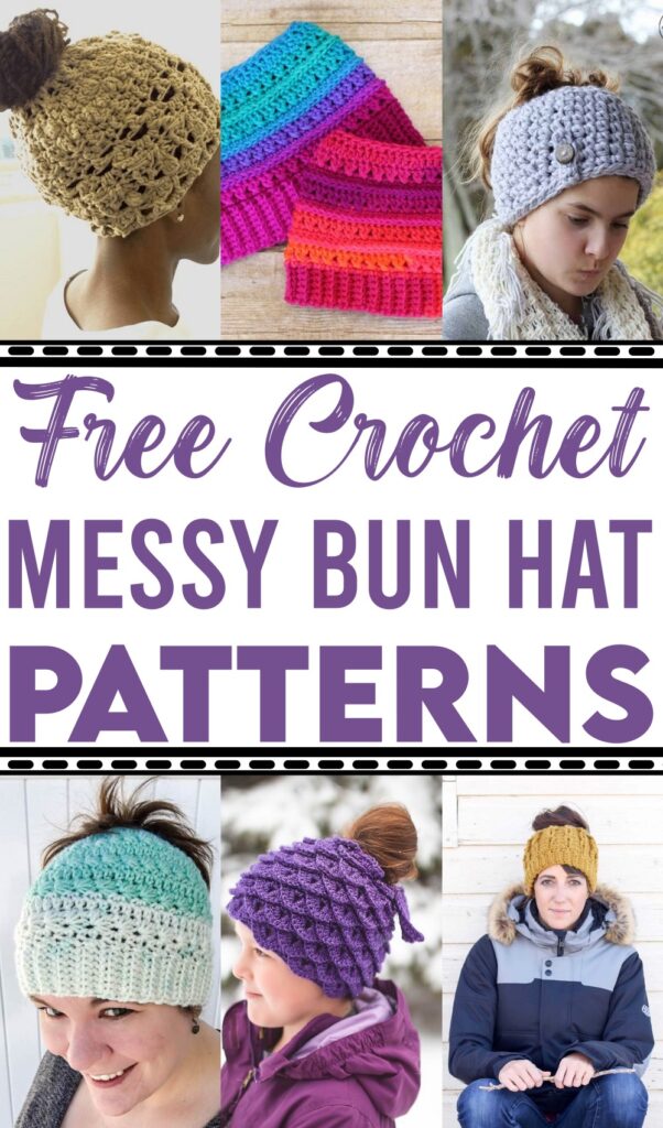 19 Free Crochet Messy Bun Hat Patterns