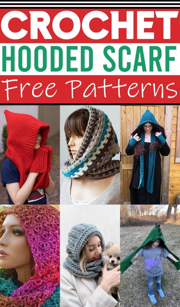 20 Crochet Hooded Scarf Free Patterns
