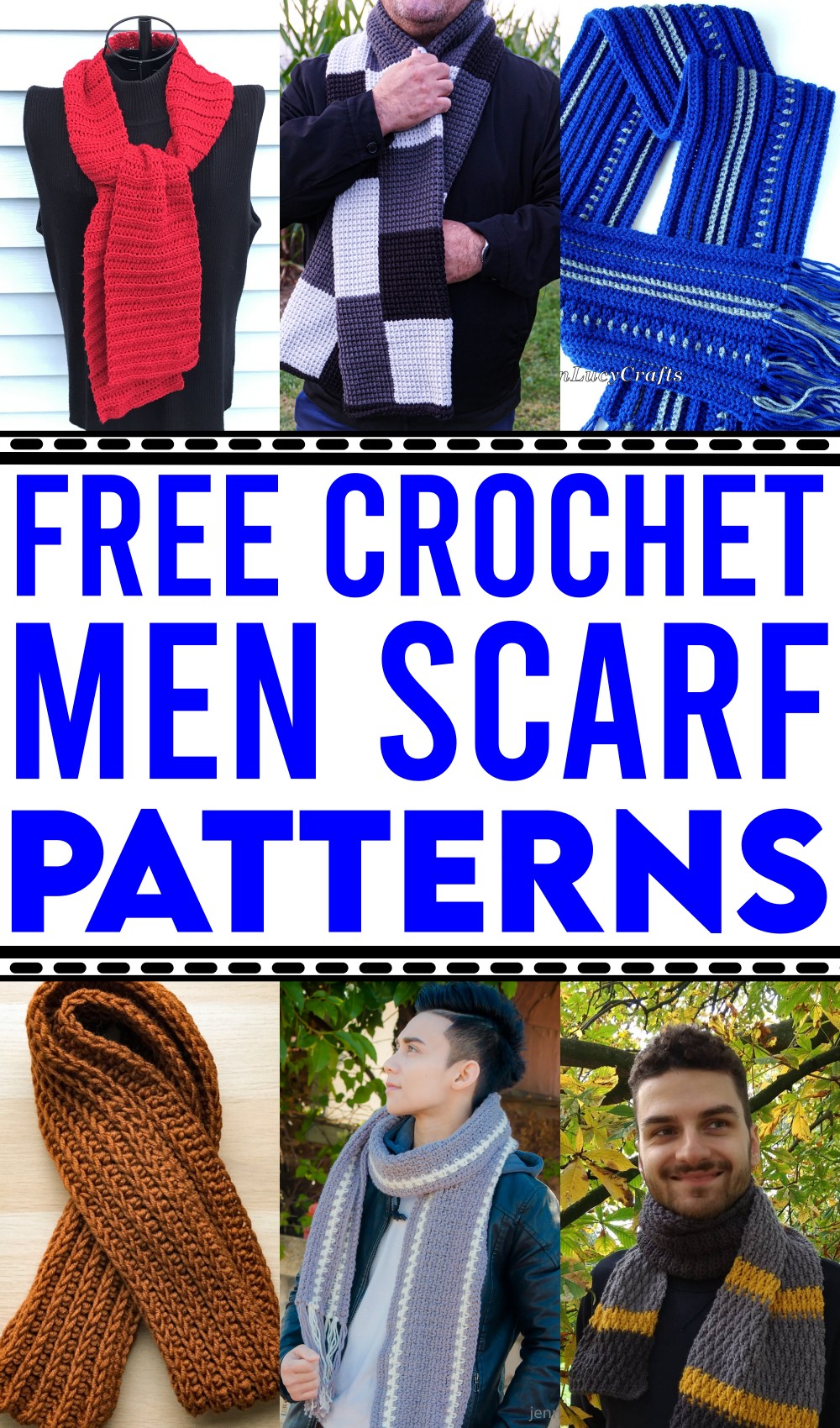 14 Creative Free Crochet Men Scarf Patterns