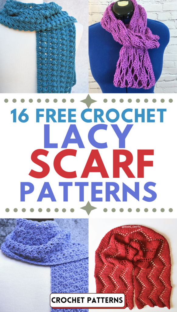 16 Crochet Lacy Scarf Free Patterns