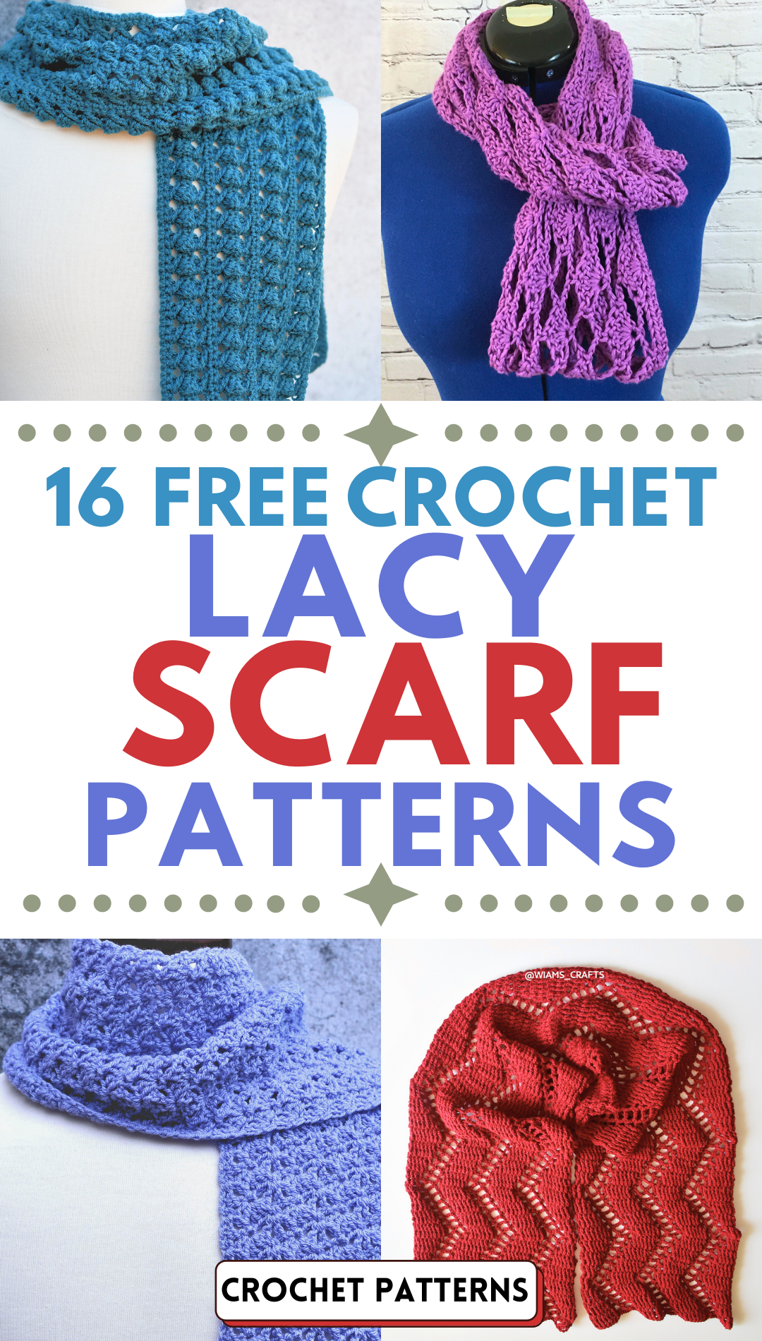 Crochet Lacy Scarf Free Patterns