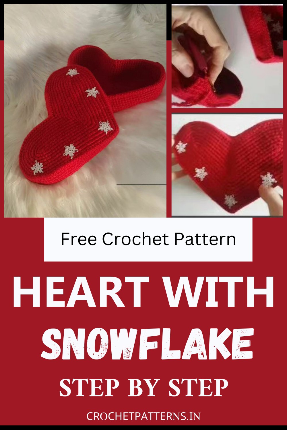 Free Crochet Heart With Snowflake Pattern