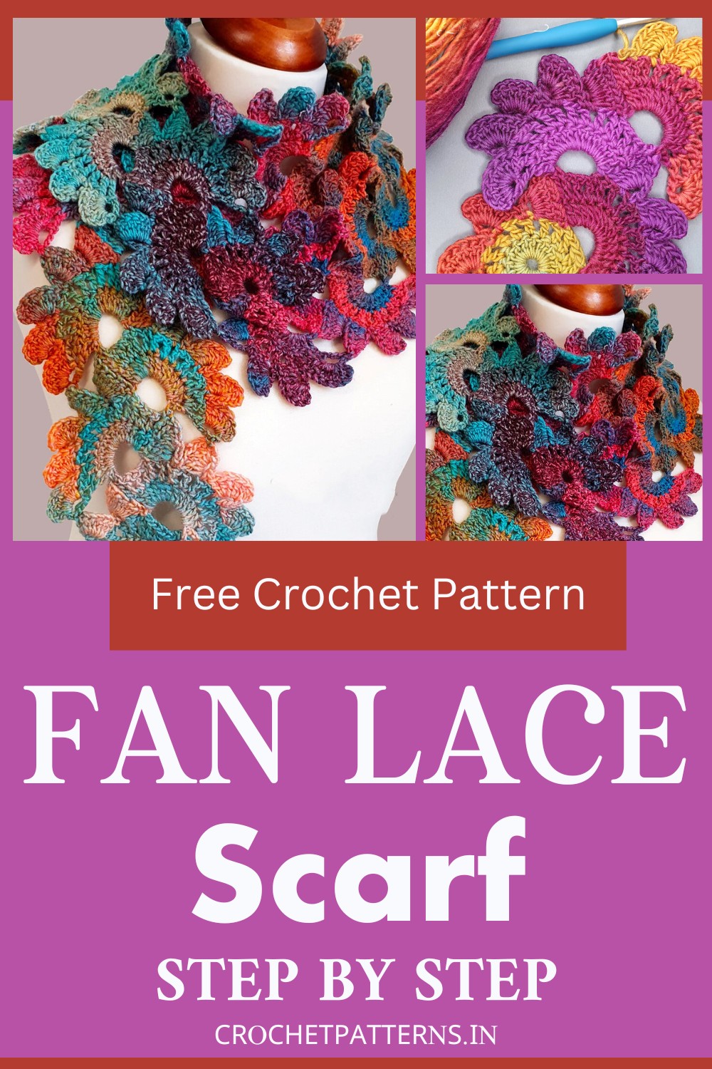 Crochet Fan Lace Scarf