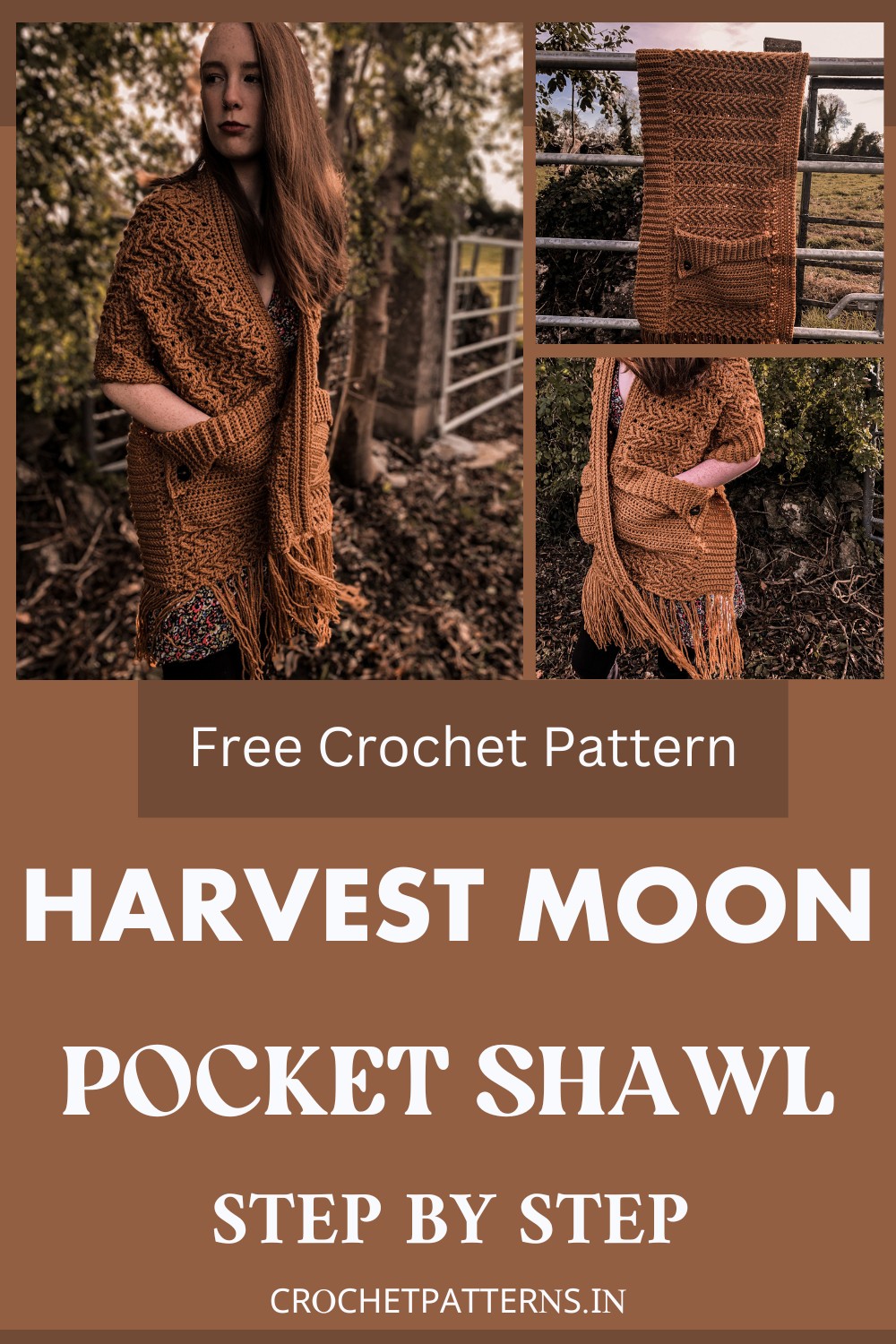 Crochet Harvest Moon Pocket Shawl