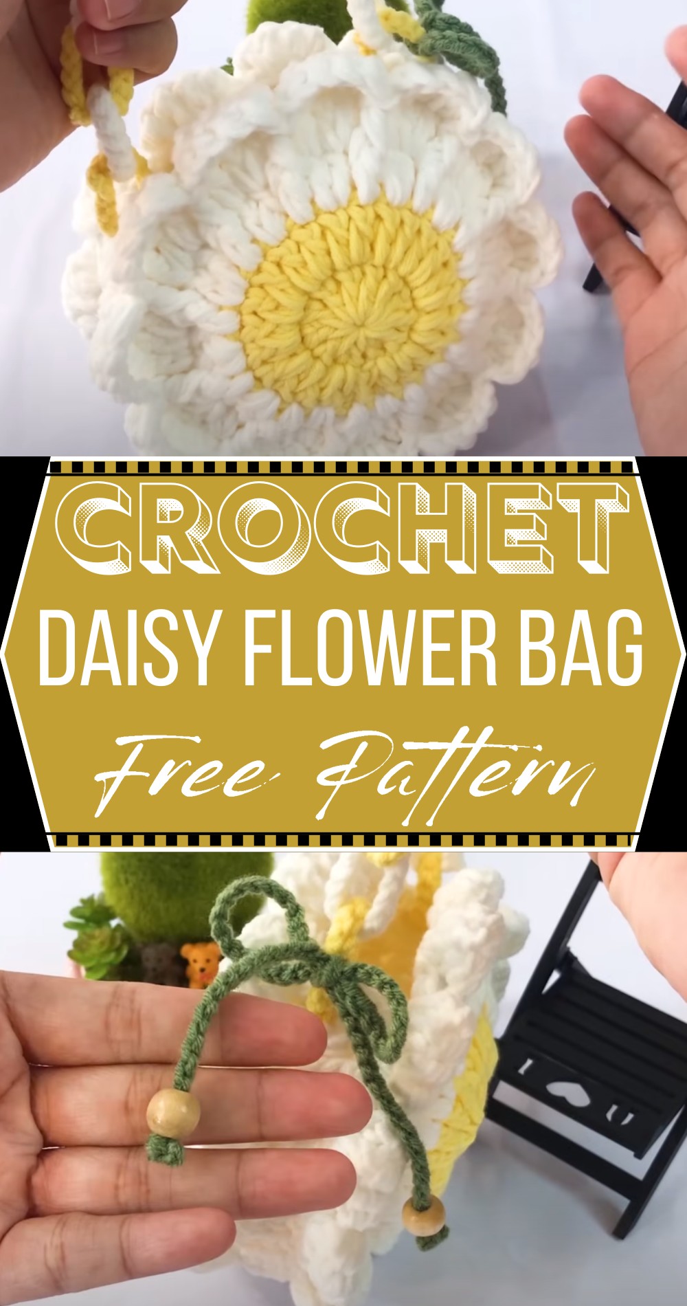 Crochet Daisy Flower Bag