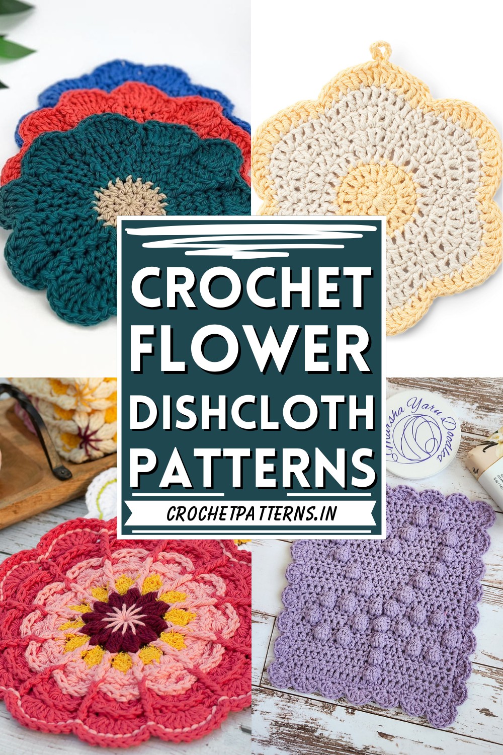 Crochet Flower Dishcloth Pattern (1)