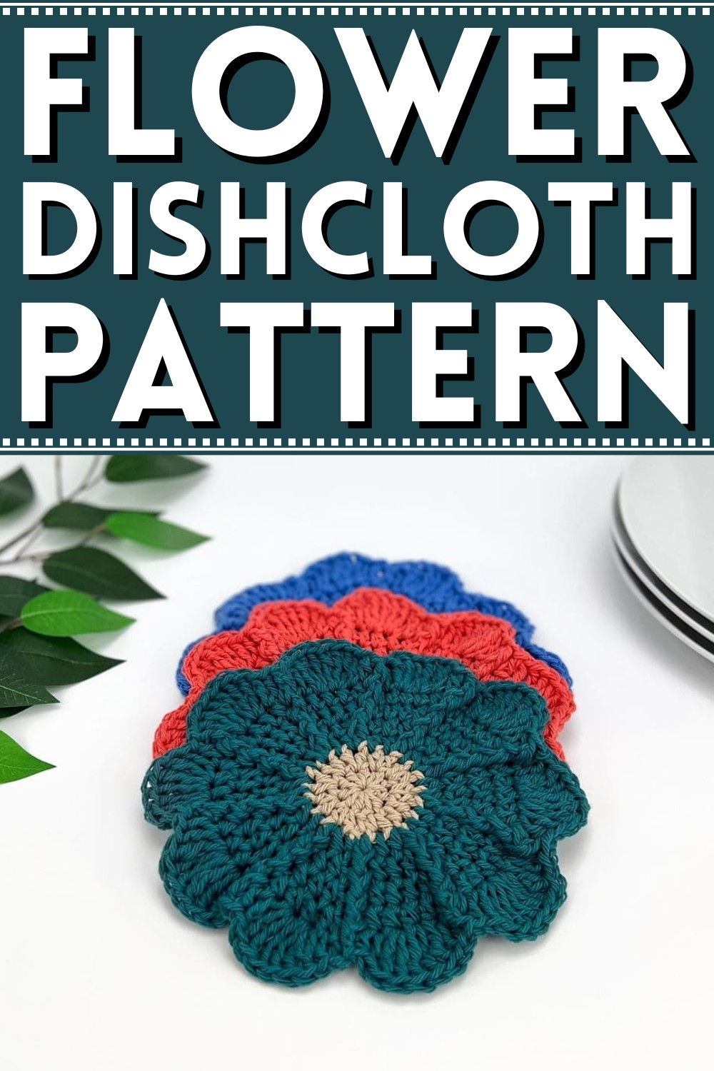 Crochet Flower Dishcloth Pattern