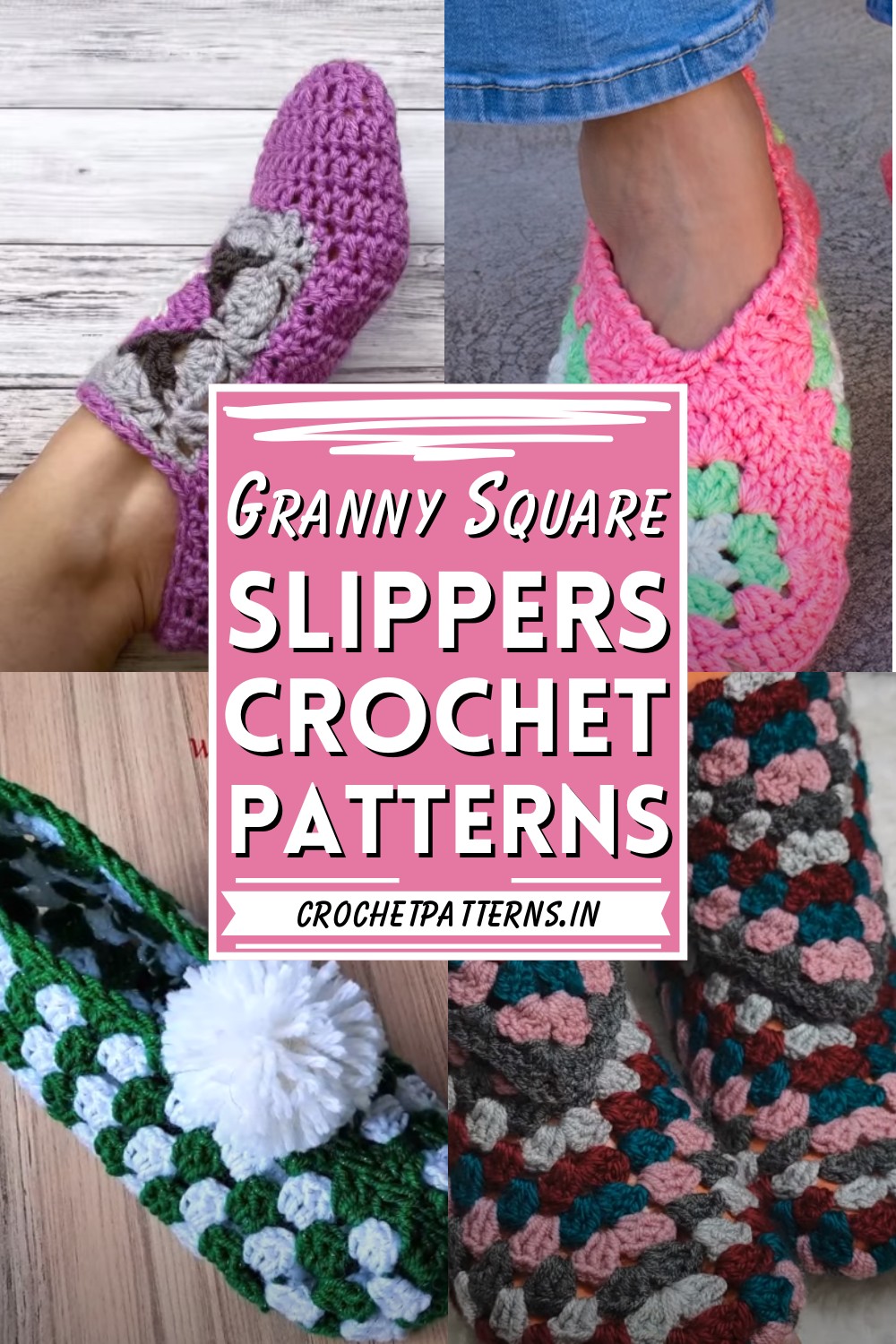 Crochet Granny Square Slippers Patterns