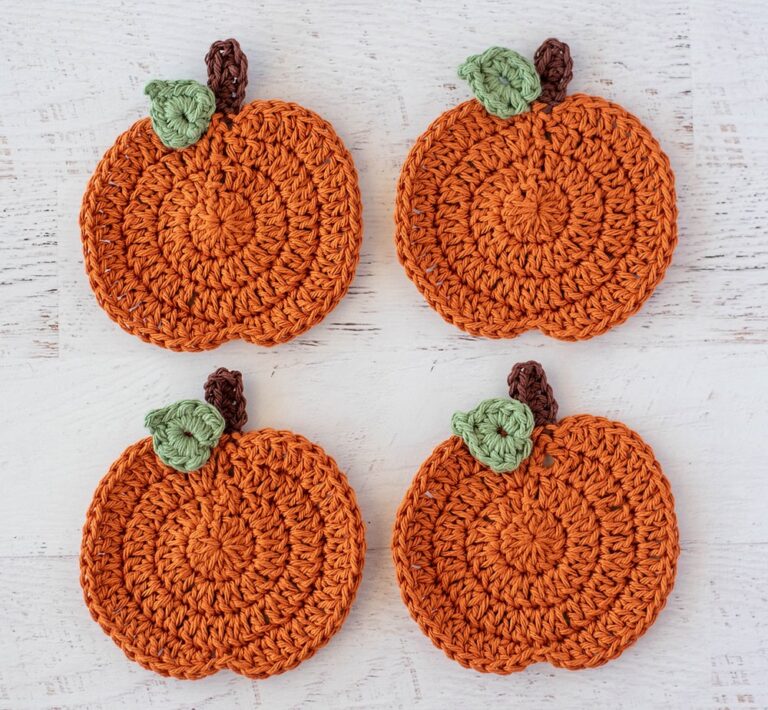 Crochet Pumpkin Coasters Patterns For Charming Autumn Tables