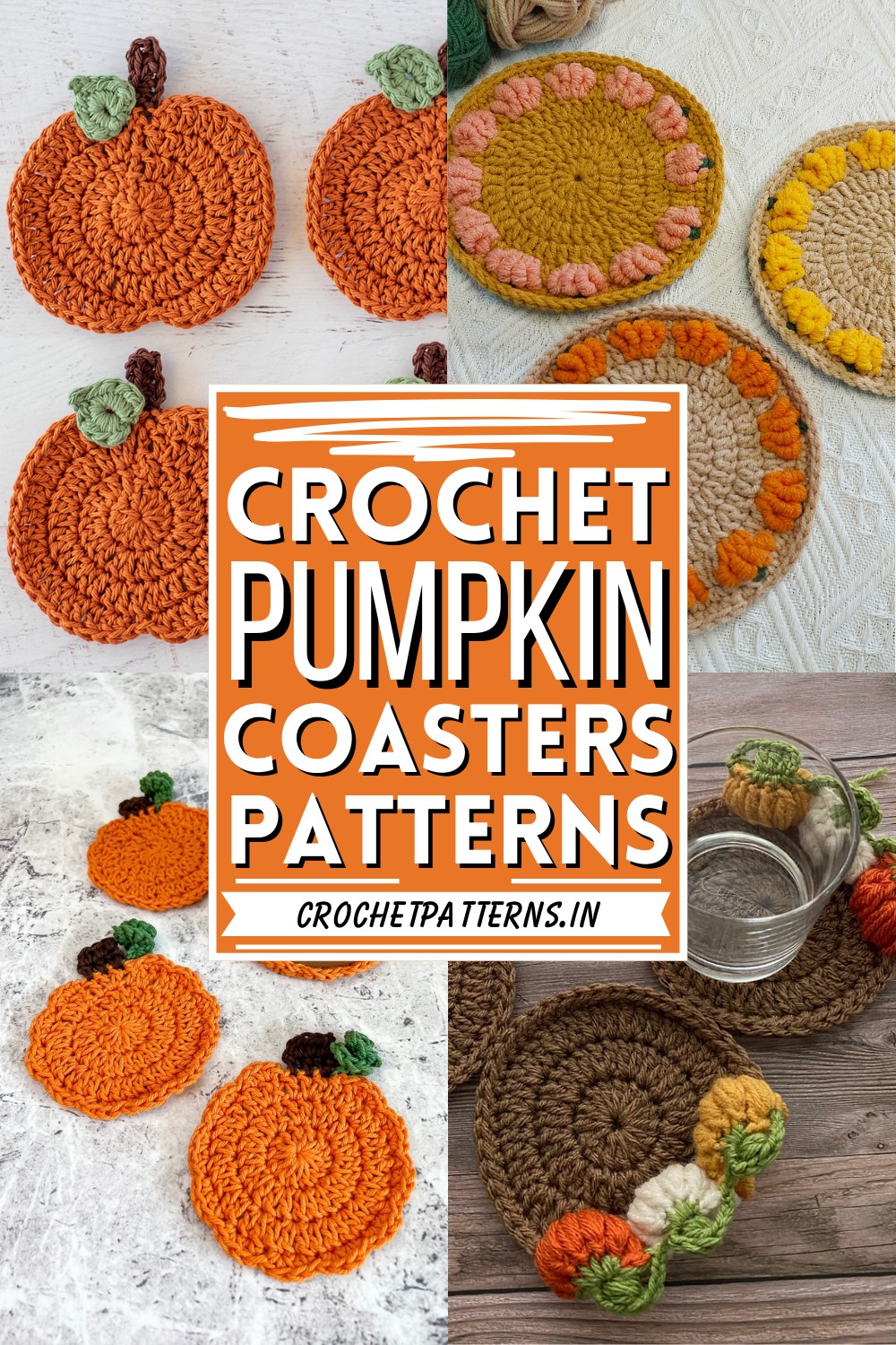 Crochet Pumpkin Coasters Pattern