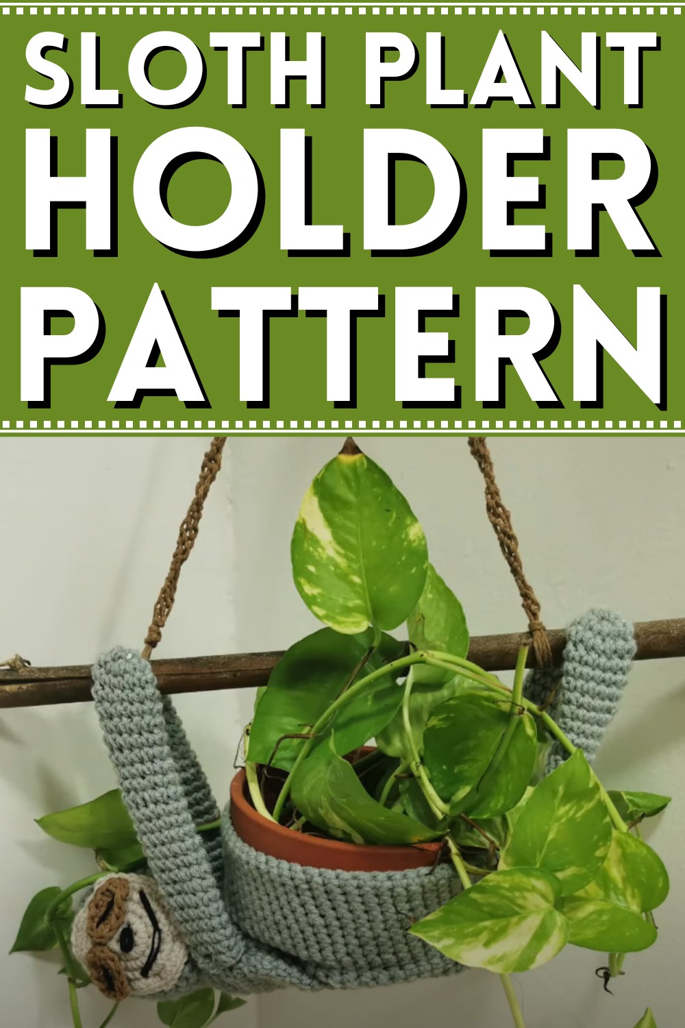 Crochet Sloth Plant Holder
