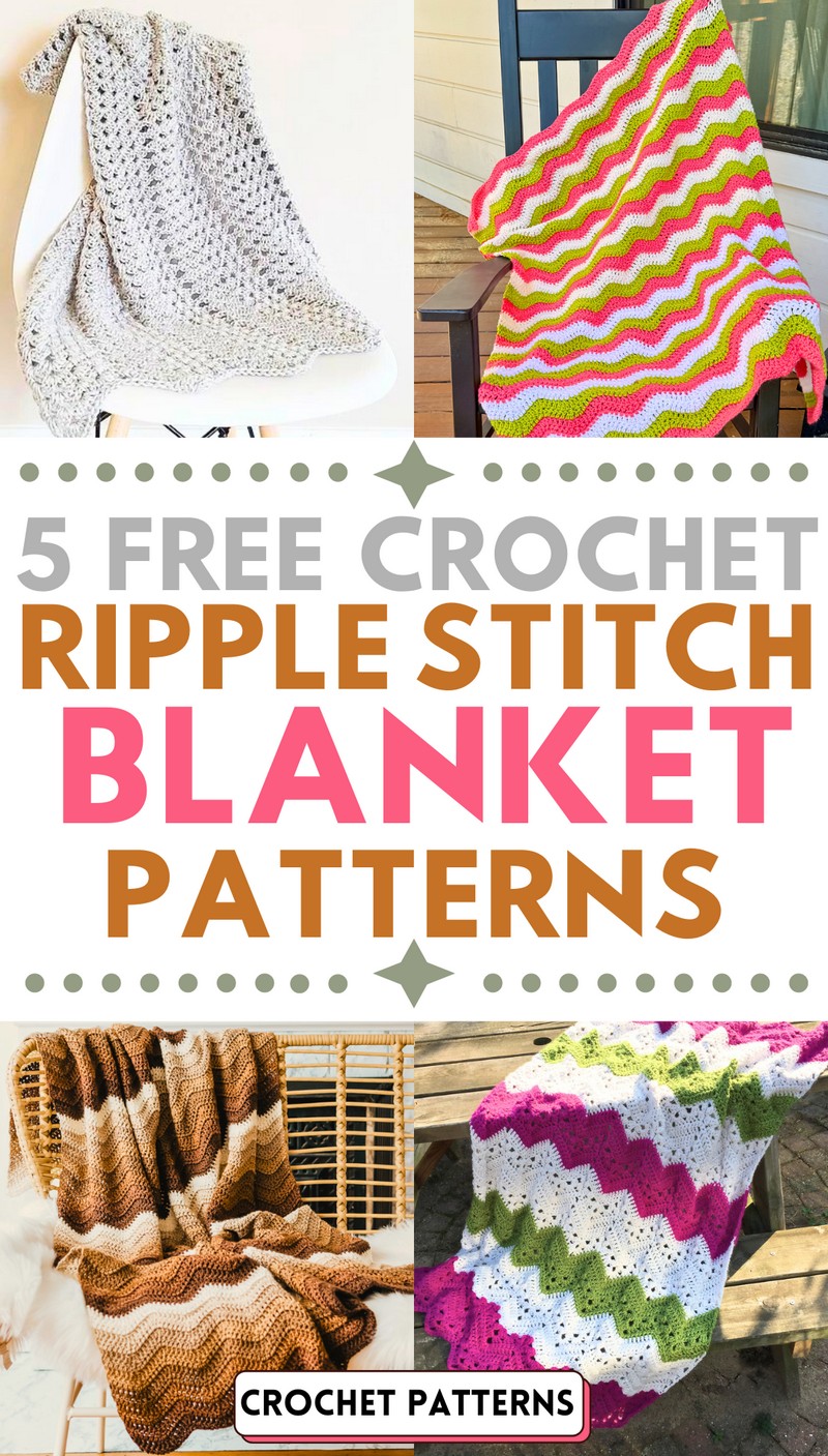 Free Crochet Ripple Stitch Blanket Patterns 