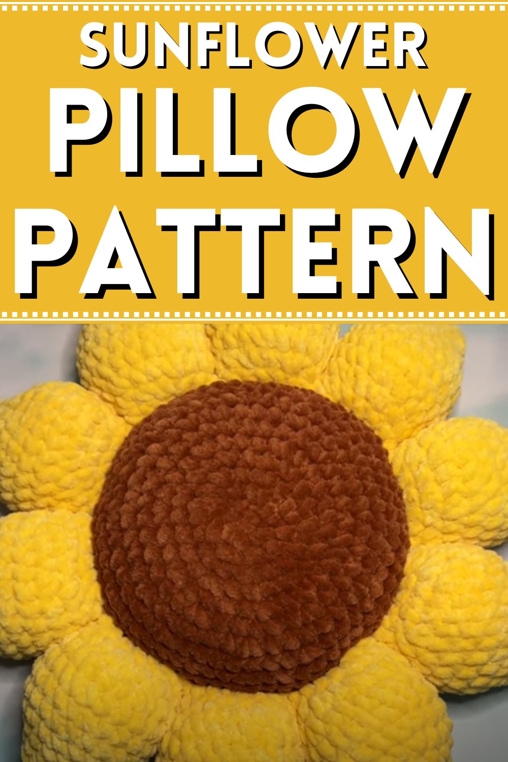 No-Sew Crochet Sunflower Pillow