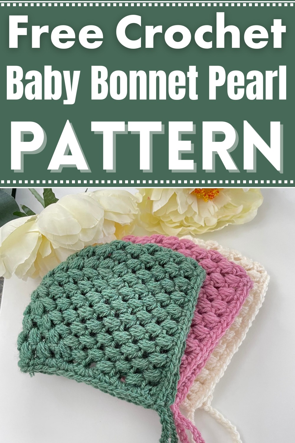 Crochet Baby Bonnet Pearl Pattern