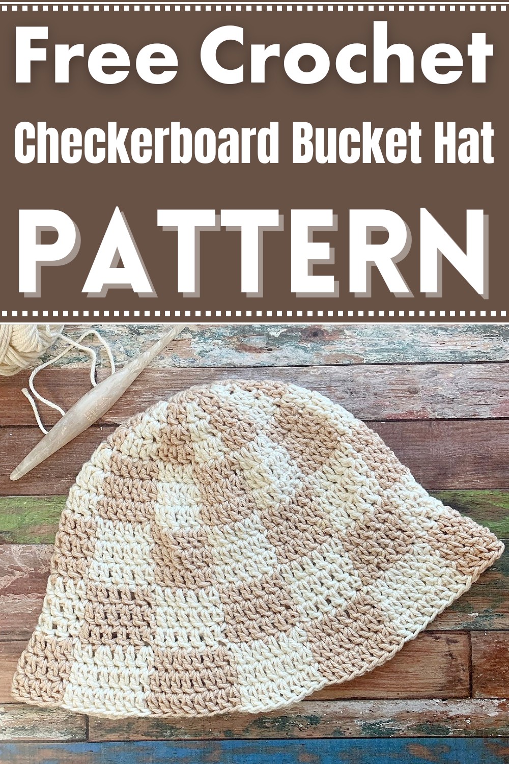 Crochet Checkerboard Bucket Hat Pattern