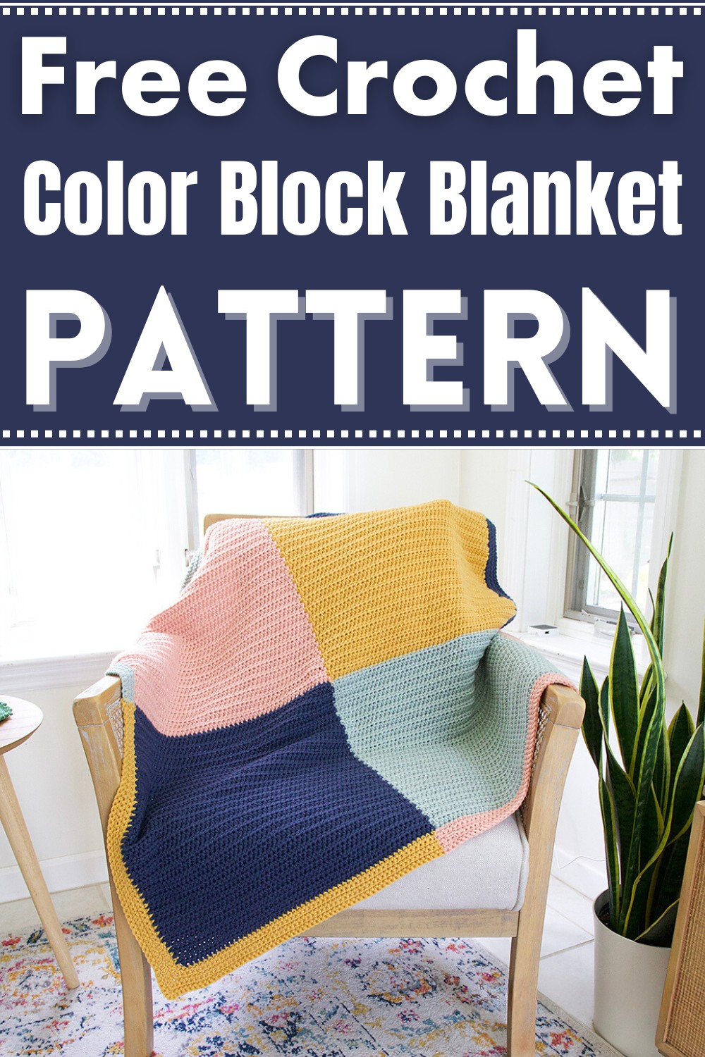 Crochet Color Block Blanket Pattern