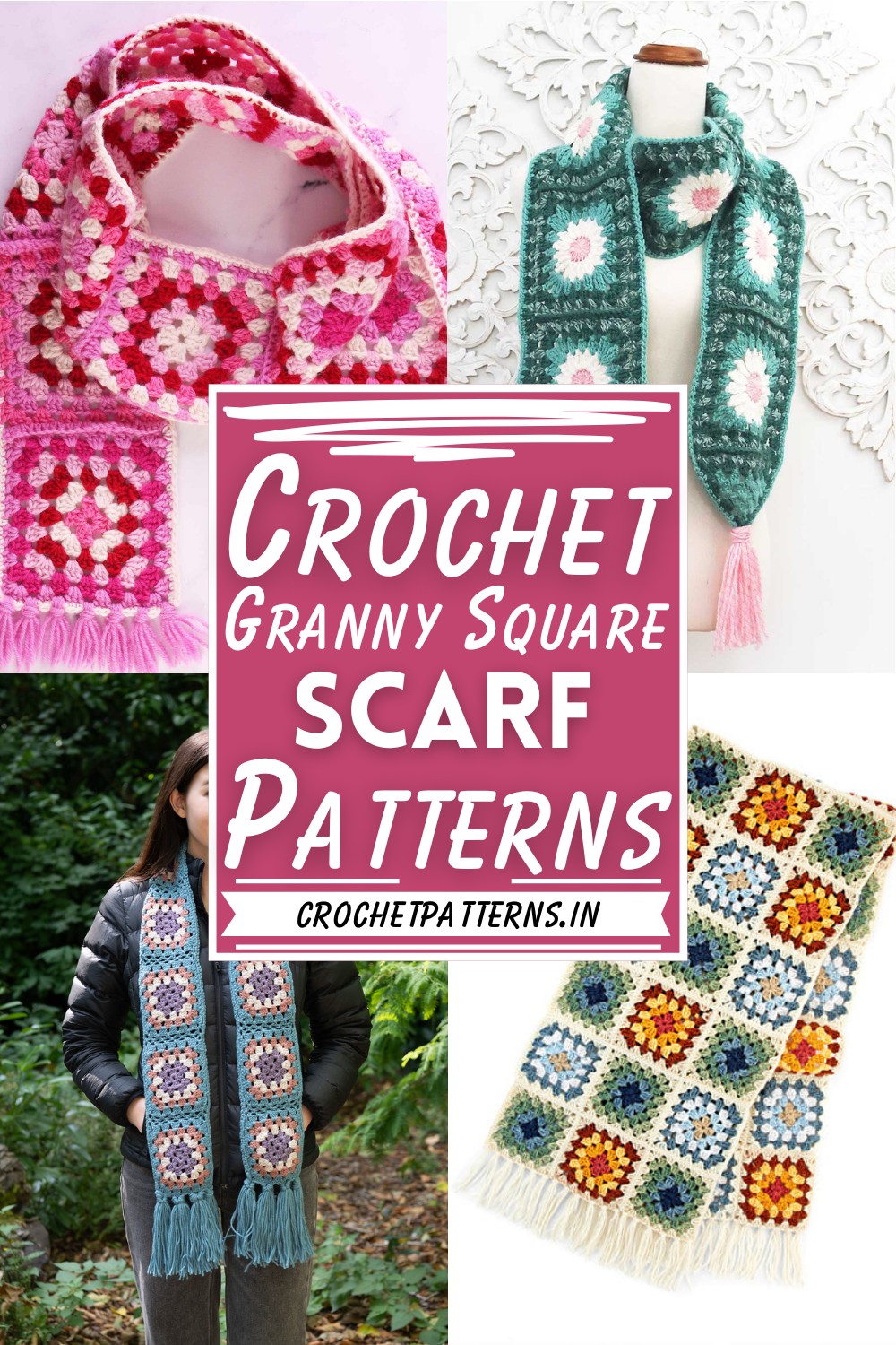 Crochet Granny Square Scarf Patterns