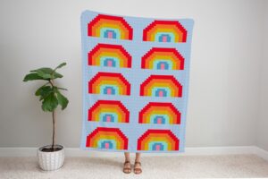 Crochet Rainbow Blanket Pattern 1