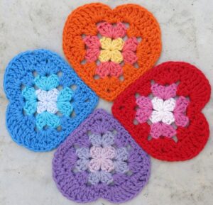 Crochet Granny Hearts Pattern