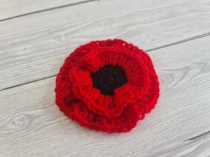 Crochet Poppy Flower Applique Pattern